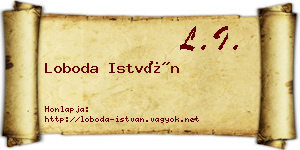 Loboda István névjegykártya
