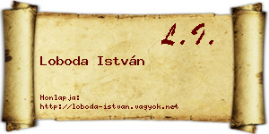 Loboda István névjegykártya